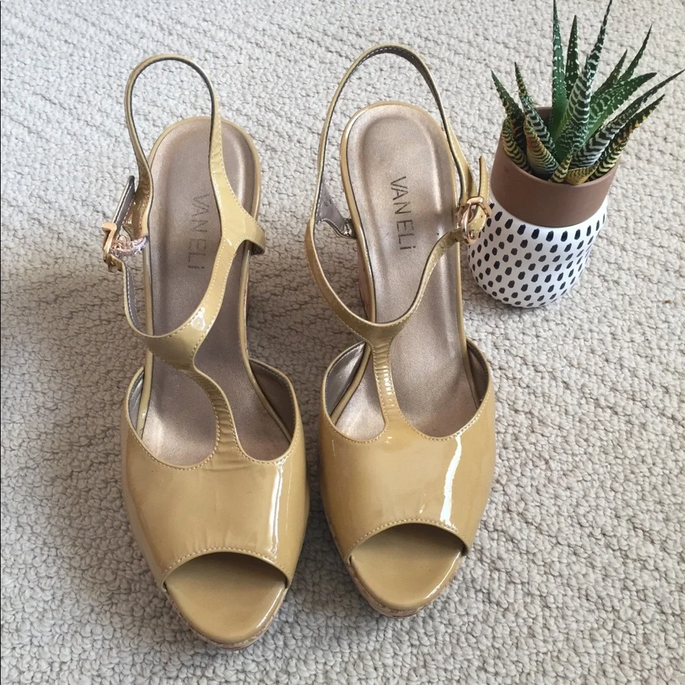 Vaneli Cork Wedge Sandals